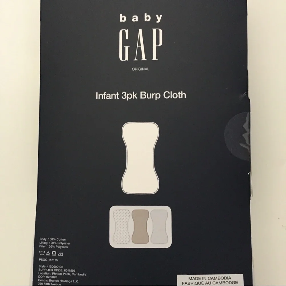 Baby Burp Cloths Set of 3 Soft and Absorbent Bear Print NEW | Baby Gap